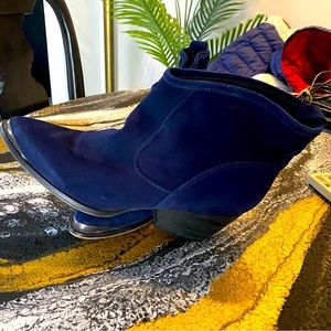 Blue suede 9 booties